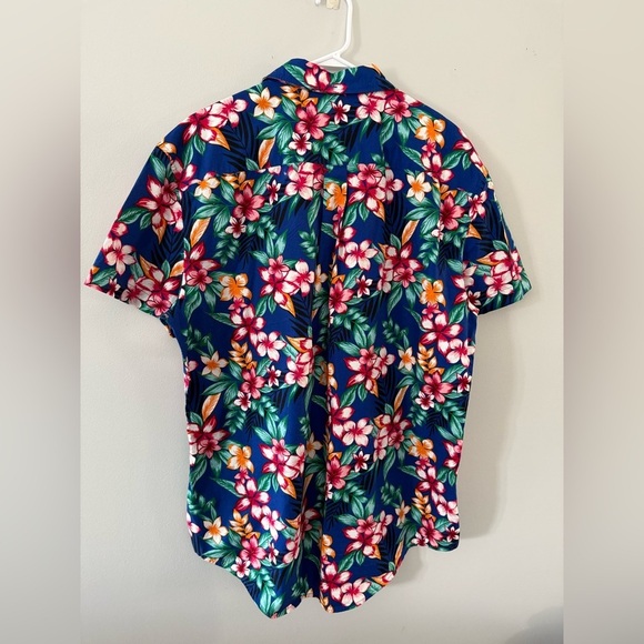 NWT Tommy Hilfiger Hawaiian Button Front Shirt Casual Multi Color Blue Size XXL - Picture 5 of 6